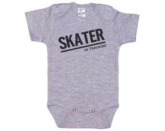 Skateboard Onesie®, Skater In Training, Baby Skateboard Outfit, Skateboarding Bodysuit, Infant Skating Romper, Baby Shower, Raglan, Newborn