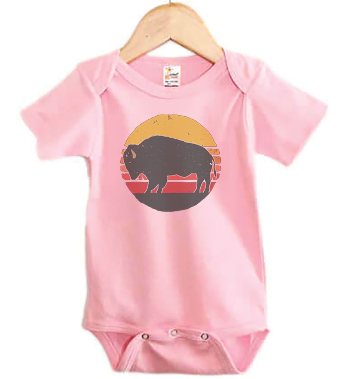 Buffalo Onesie Buffalo Sunset Native American Baby Baby Etsy