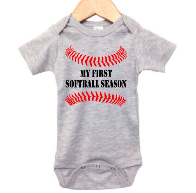 Softball Onesie My First Softball Softball Bodysuit Baby Etsy