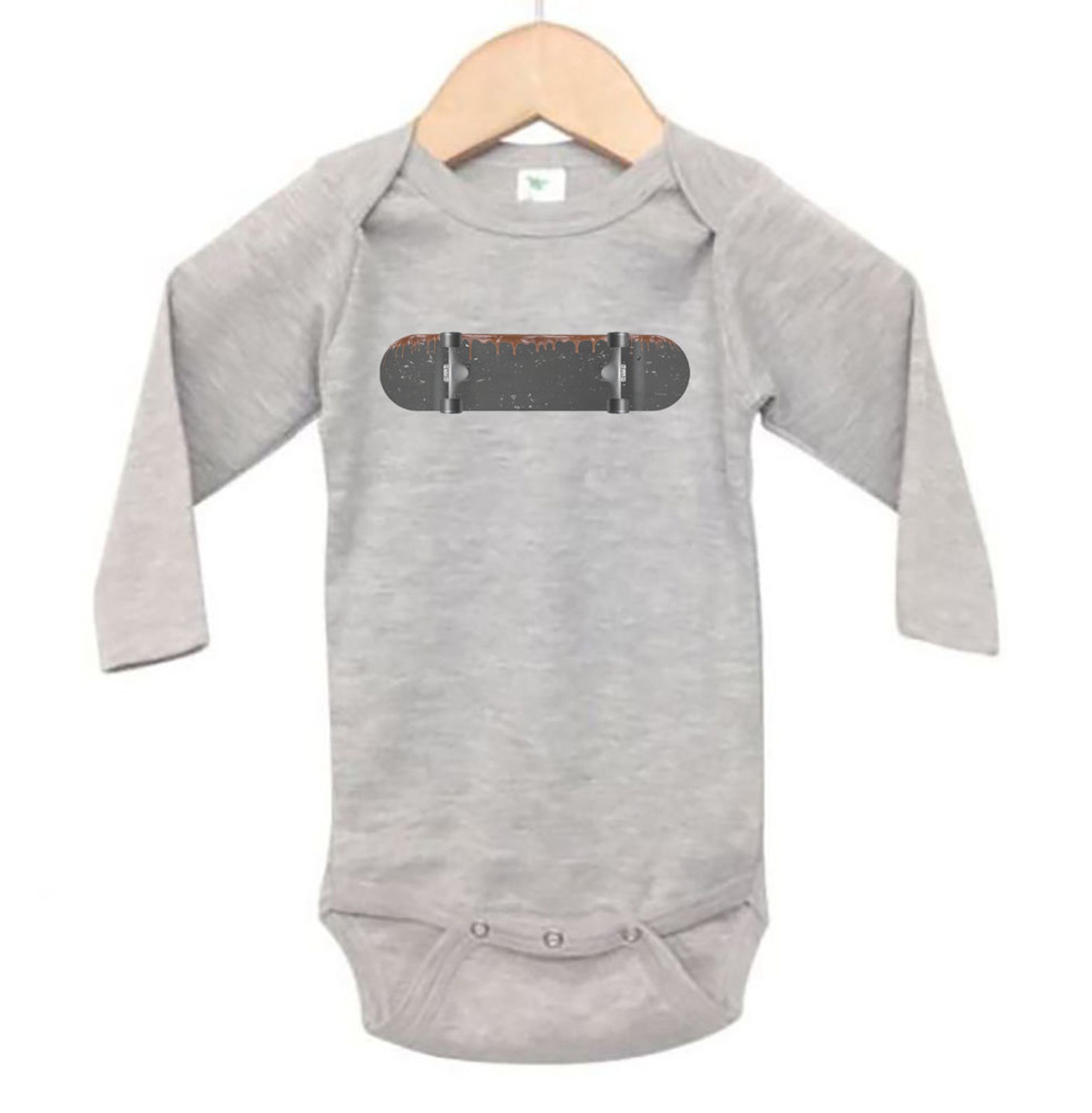 Skateboard Onesie Chocolate Skateboard Baby Skateboarding Etsy