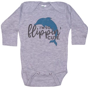 Dolphin Onesie®, Porpoise Onesie®, I'm So Flippin' Cute, Baby Dolphin Outfit, Dolphin Bodysuit, Sublimated Design, Porpoise Bodysuit image 8