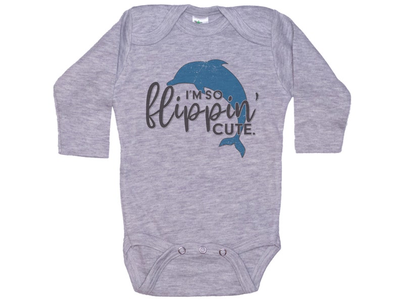 Dolphin Onesie®, Porpoise Onesie®, I'm So Flippin' Cute, Baby Dolphin Outfit, Dolphin Bodysuit, Sublimated Design, Porpoise Bodysuit image 8