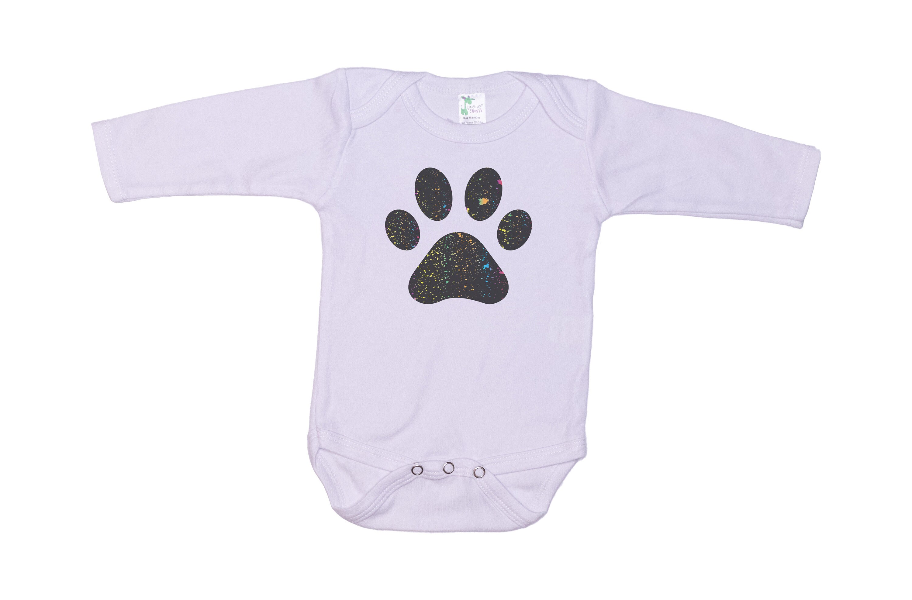 Paw Print Onesie Neon Dog Footprint Dog Print Dog and Baby Etsy