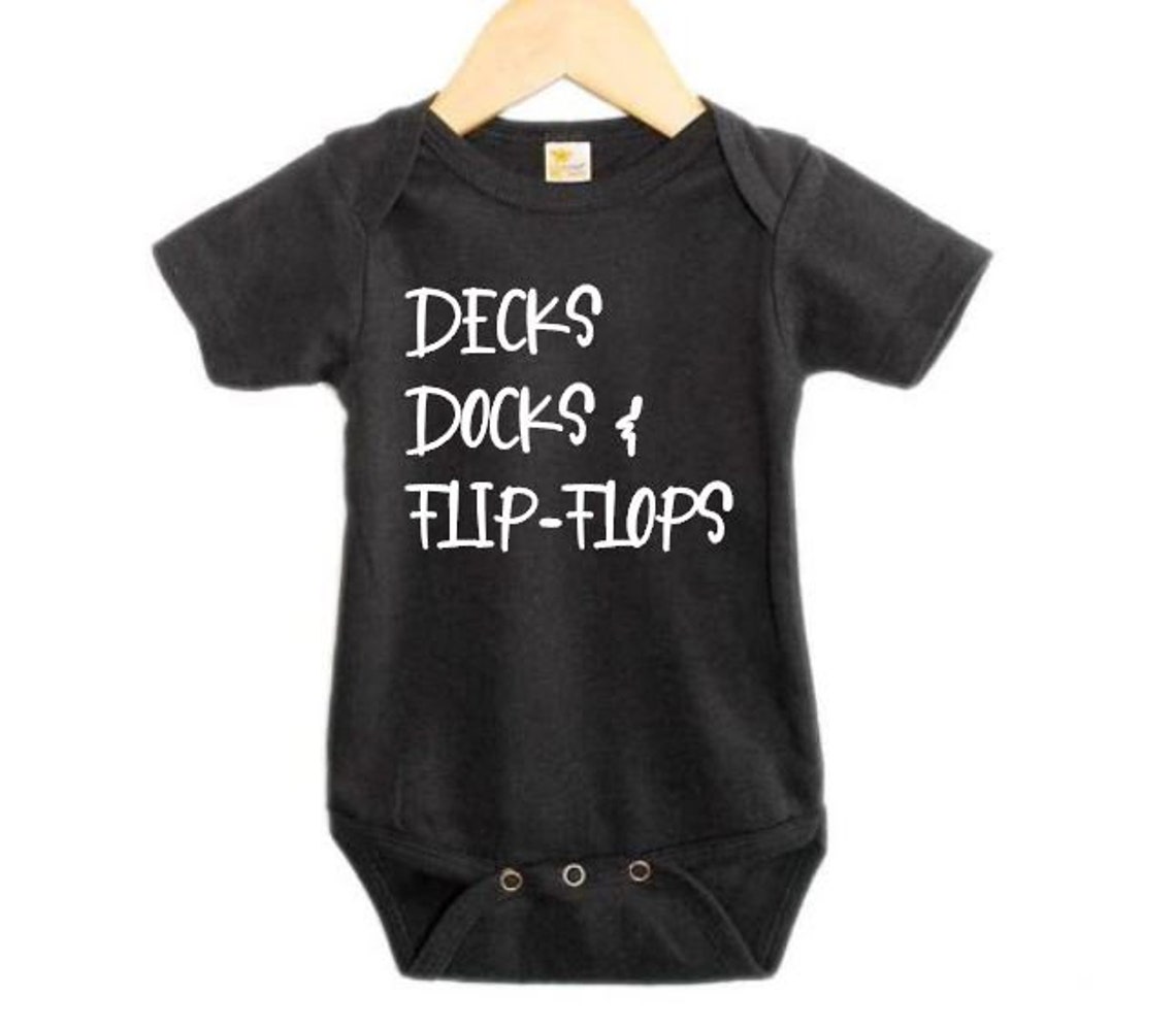 Baby Lake Onesie Decks Docks and Flip Flops Infant Vacation Etsy