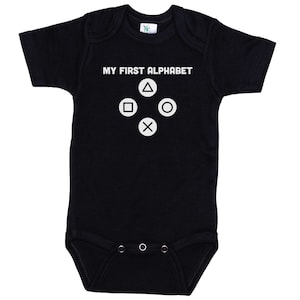Nerd Baby Onesie®, My First Alphabet, Gamer Onesie®, Gaming Bodysuit, Nerd Dad, Nerd Mom, Gamer Baby Outfit, Video Game Baby