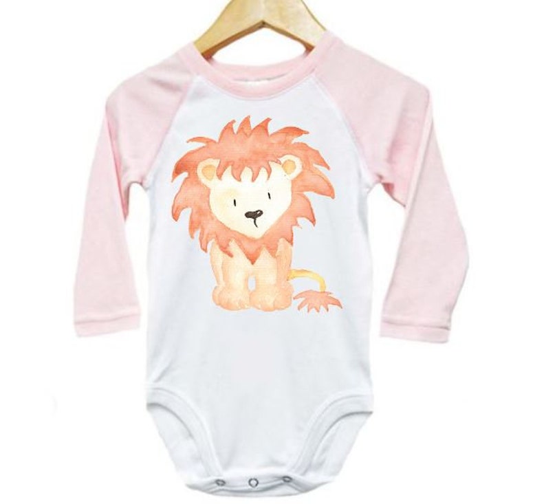 Lion Onesie Watercolor Lion Lion Bodysuit Lion Romper Baby Etsy