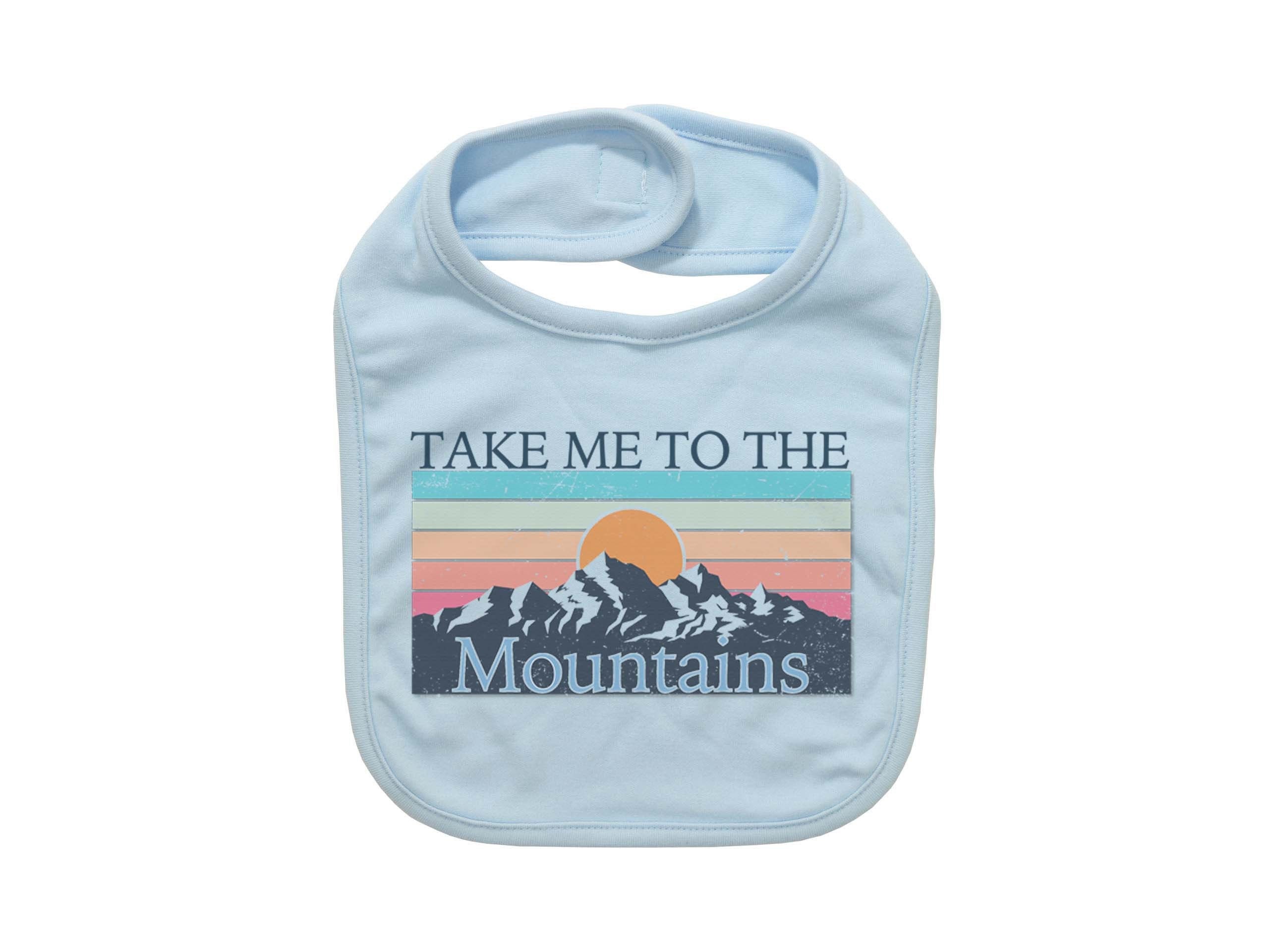 Mountain Baby Bib, Take Me To The Mountains, Mountain Baby, Super Soft, Sublimated Design, Mountain Vacation, Gift For Baby, Mountain Range