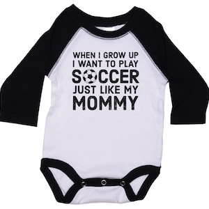 Soccer Raglan Onesie®, When I Grow Up, Just Like Mommy, Soccer Onesie®, Futbol Onesie®, Soccer Bodysuit, Futbol Romper, Baby Soccer Outfit