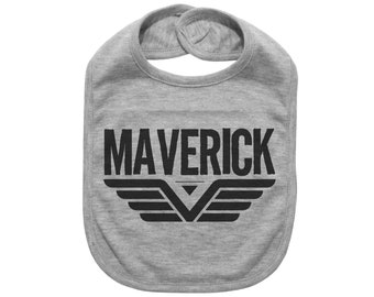 Maverick Baby Bib, Maverick, Super Soft Bibs, Sublimated Design, Maverick Baby Gift, Aviation Gift For Baby, Pilot Baby Gift, Future Pilot