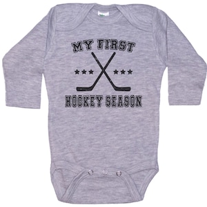 Hockey Onesie®, My First Hockey Season, Baby Shower Gift, Baby Announcement, 1st Hockey Season, Hockey Bodysuit, Baby Hockey Outfit, Raglan