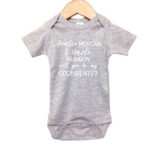 Personalized Godparents Baby Creeper Will You Be My Godparents Unisex
