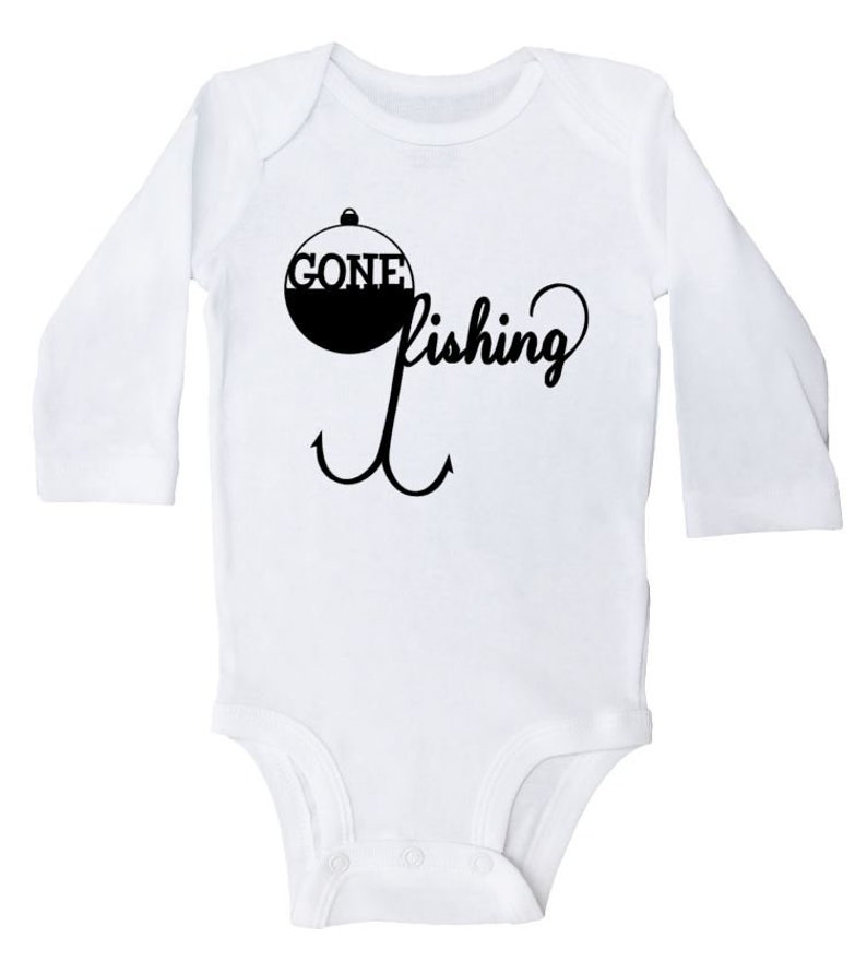 Fishing Onesie Gone Fishing Fish Baby Outfit Cute Newborn Etsy
