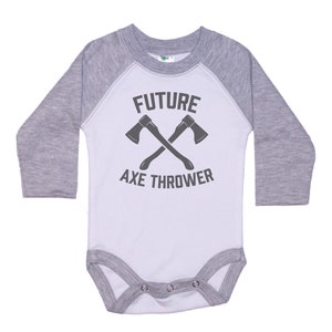 Axe Throwing Onesie®, Future Axe Thrower, Axe Onesie®, Baby Announcement, Baby Axe Throwing Outfit, Super Soft, Sublimated, Axe Romper
