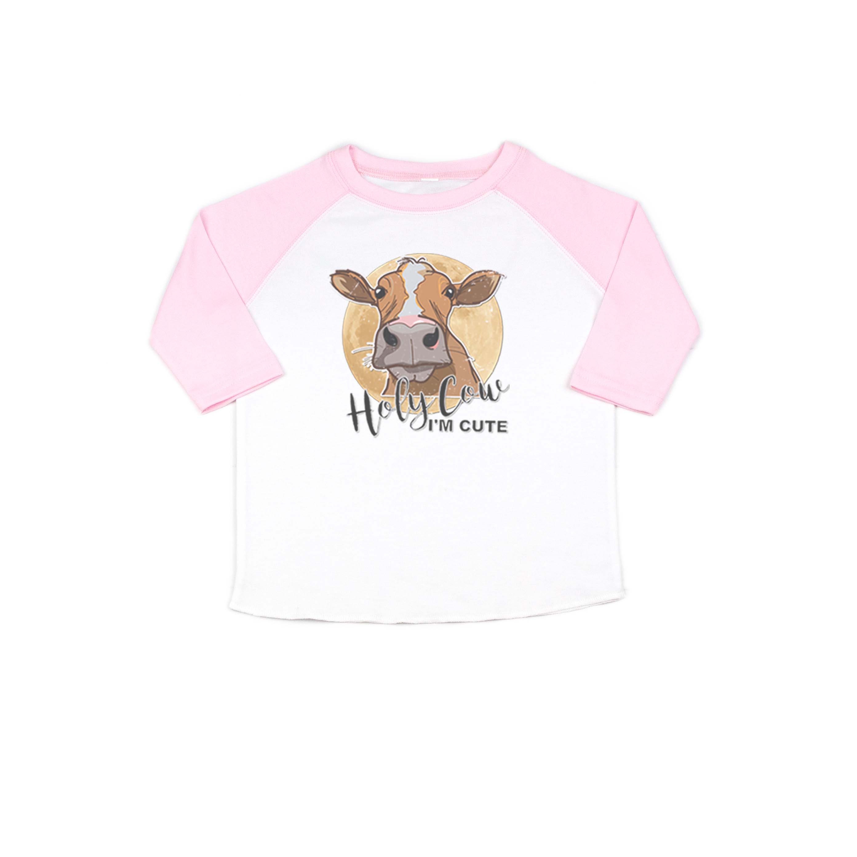 Kids Cow Shirt Holy Cow I'm Cute 