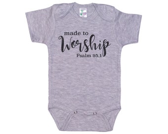 Made To Worship Onesie®, Christian Onesie®, Religious Onesie®, Gift For Baby, Christian Baby Outfit, Worship Bodysuit, Jesus, Faith, Newborn