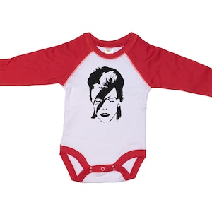 Ziggy Stardust, Bowie, David Bowie Onesie®, Raglan Onesie®, Ziggy Stardust Bodysuit, David Bowie Romper, 90&#39;s Punk Rock, Punk Rock Onesie®