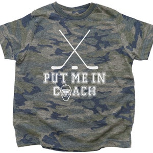 Kids Hockey Shirt, Put Me In Coach, Children's Hockey Shirt, Youth Hockey Shirt, Ice Hockey, Toddler Hockey Shirt, Children's Clothing, Puck Camo