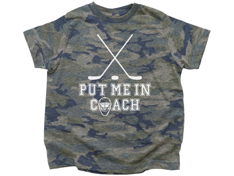 Kids Hockey Shirt, Put Me In Coach, Children's Hockey Shirt, Youth Hockey Shirt, Ice Hockey, Toddler Hockey Shirt, Children's Clothing, Puck Camo