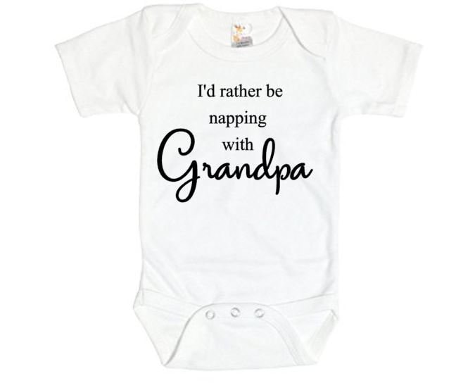 Grandpa Baby Onesie Grandpa Baby Clothes I'd Rather Be Etsy