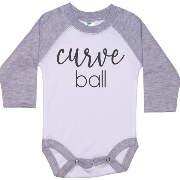 Baby Announcement, Curve Ball, Baseball Onesie®, Baseball Baby Announcement, Raglan Bodysuit, Baby Shower, Pregnancy Reveal, Baseball Romper