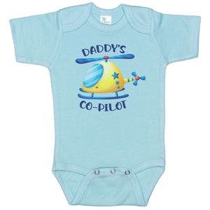 Helicopter Onesie®, Daddy's Co-Pilot, Cute Baby Outfit, Baby Shower Gift, Baby Reveal For Dad, Baby Helicopter Onesie®, Plane Onesie® image 2