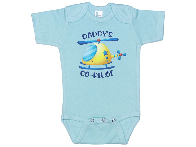 Helicopter Onesie®, Daddy's Co-Pilot, Cute Baby Outfit, Baby Shower Gift, Baby Reveal For Dad, Baby Helicopter Onesie®, Plane Onesie® image 2