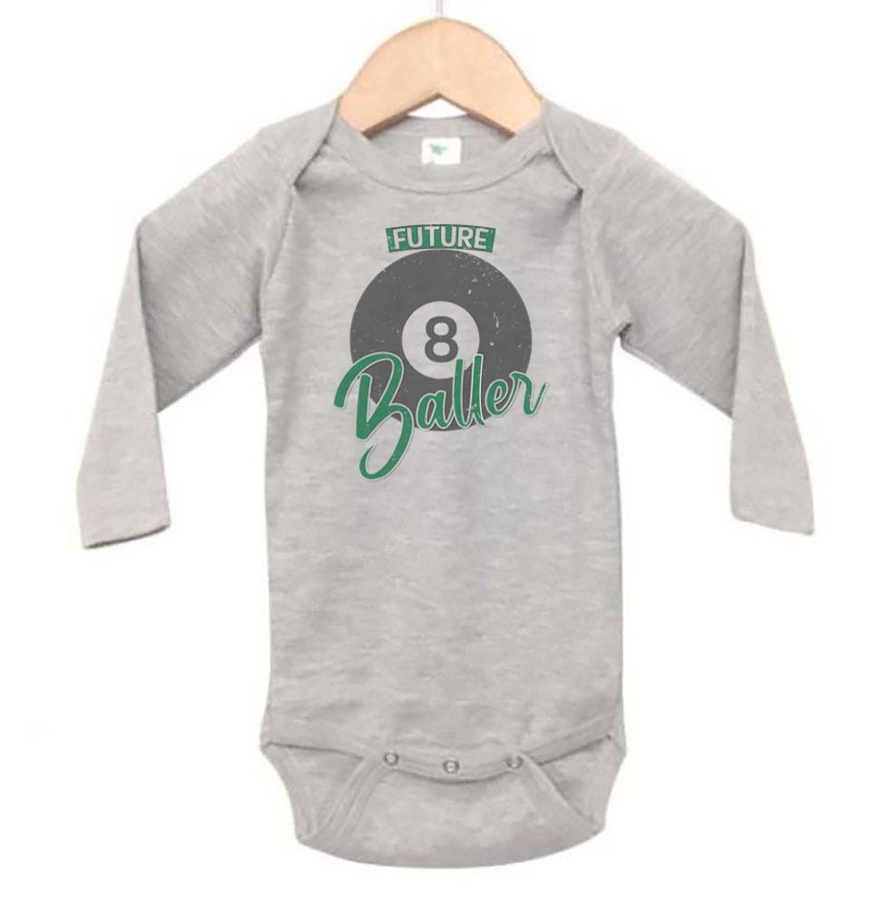 Future Baller Pool Bodysuit - Sublimated Billiards Design Baby Outfit
