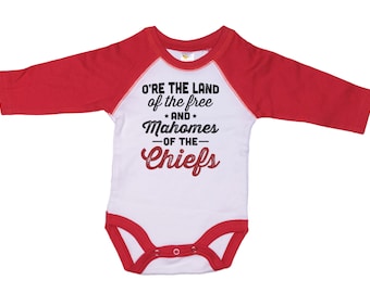 Chiefs Onesie®, Kansas City Bodysuit, Mahomes, Raglan Onesie®, Chiefs Baby Onesie®, Newborn Chiefs Outfit, Baby Chiefs Onesie®, Chiefs