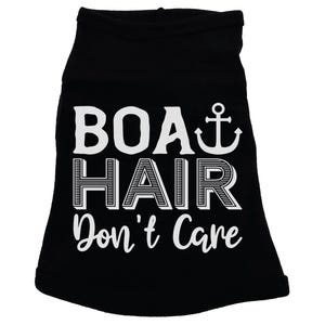 El pelo de barco no importa, camiseta divertida para perro, camiseta para perro del lago, camiseta para cachorro, lindo atuendo para perro, perro de barco, regalo para cachorro, ropa de moda para perro, pelo de barco BLACK (WHITE TEXT)
