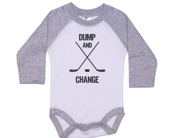 Hockey Onesie®, Dump And Change, Hockey Baby Outfit, Ice Hockey Newborn Bodysuit, Dump And Change Onesie®, Hockey Baby Clothes, Hockey Baby