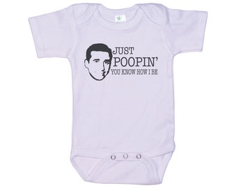 The Office, Just Poopin' You Know How I Be, The Office Onesie®, The Office Baby Outfit, Just Poopin, Baby Shower Gift, Funny Onesies®