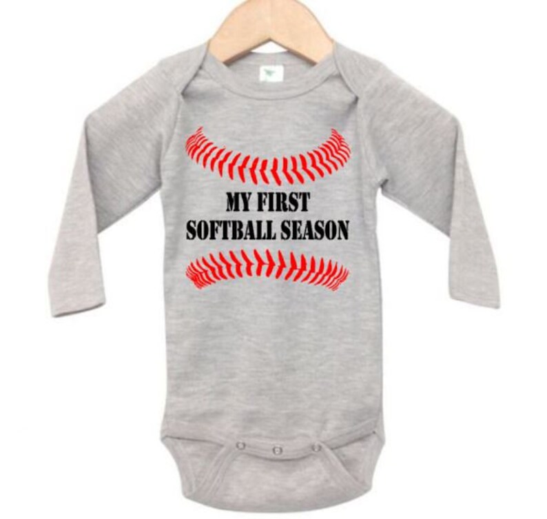 Softball Onesie My First Softball Softball Bodysuit Baby Etsy