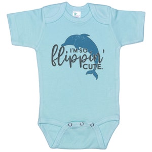 Dolphin Onesie®, Porpoise Onesie®, I'm So Flippin' Cute, Baby Dolphin Outfit, Dolphin Bodysuit, Sublimated Design, Porpoise Bodysuit image 1