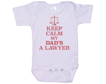Lawyer Baby Onesie®, Keep Calm My Dad's A Lawyer, Attorney Outfit For Babies, Lawyer Bodysuit, Baby Shower Gift, Pregnancy Announcement