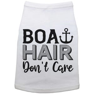 El pelo de barco no importa, camiseta divertida para perro, camiseta para perro del lago, camiseta para cachorro, lindo atuendo para perro, perro de barco, regalo para cachorro, ropa de moda para perro, pelo de barco WHITE (BLACK TEXT)