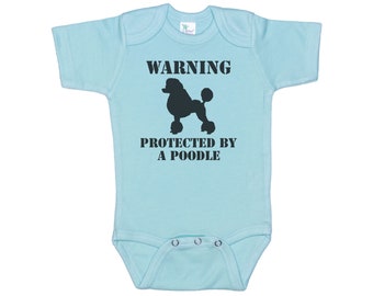 Poodle Baby Onesie®, Warning Protected By A Poodle, Poodle Bodysuit, Cute  Baby Apparel, Poodle Baby Romper, Trendy Baby Jumpsuit, Poodle's