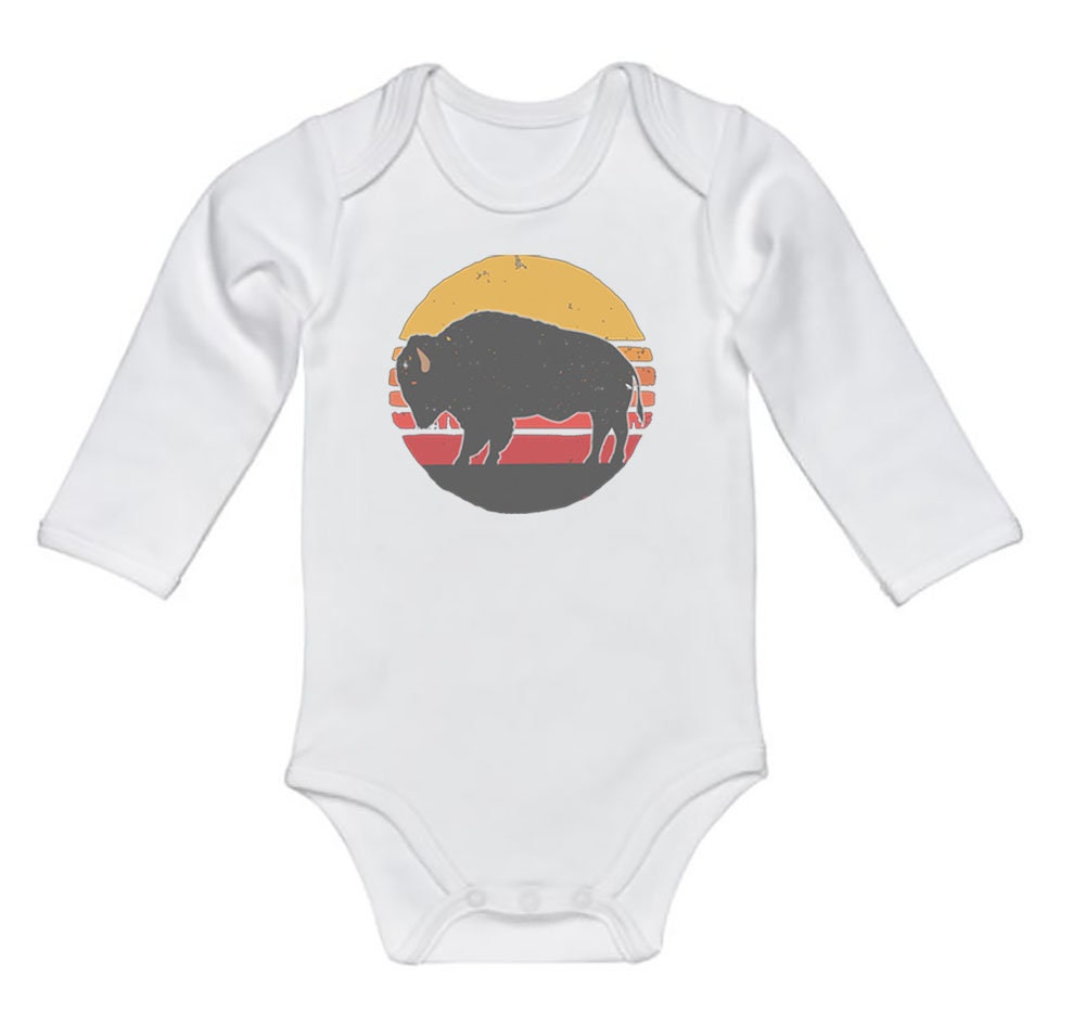 Buffalo Onesie Buffalo Sunset Native American Baby Baby Etsy