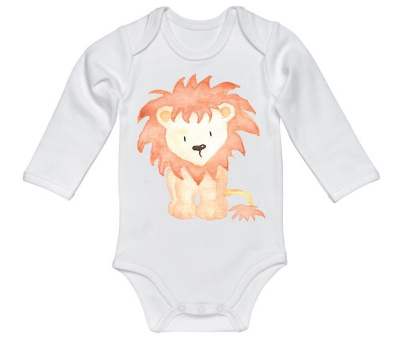 Lion Onesie Watercolor Lion Cute Baby Outfit Newborn Lion Etsy
