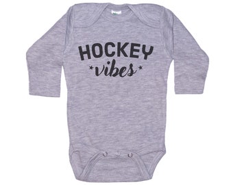 Baby Hockey Onesie®, Hockey Vibes, Ice Hockey Bodysuit, Super Soft Romper, Sublimated Design, Baby Hockey Gift, Newborn Sports Outfit