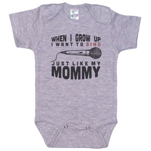 Singing Onesie®, When I Grow Up I Want To Sing Like Mommy, Just Like Mommy, Baby Announcement, Singing Bodysuit, Singing Newborn Outfit, Mic