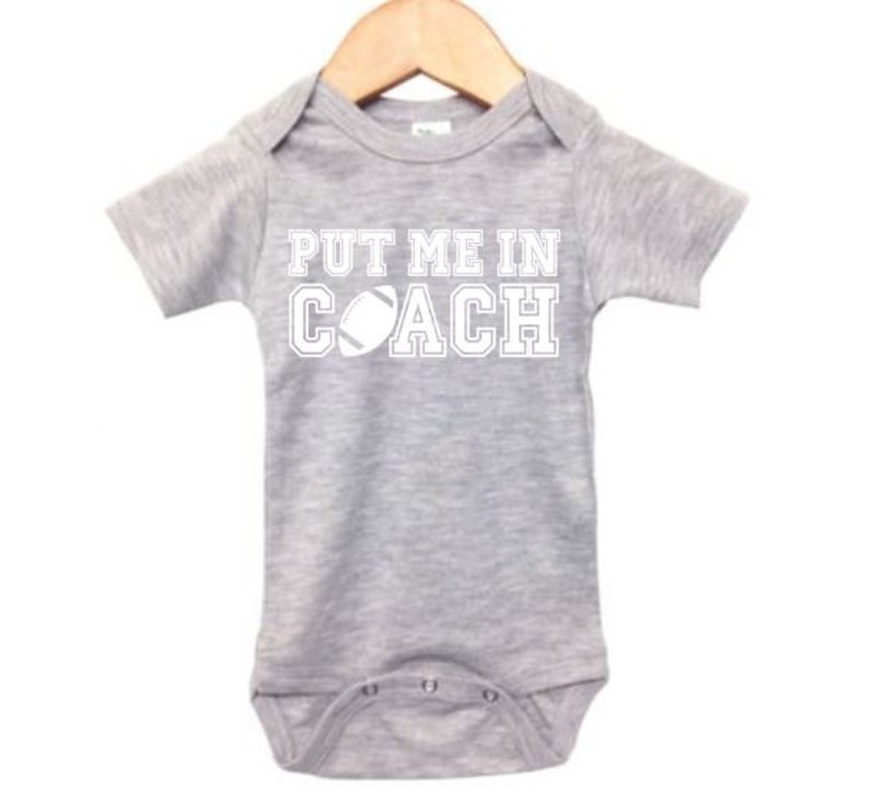 Football Onesie Put Me In Coach Football Bodysuit Baby Etsy
