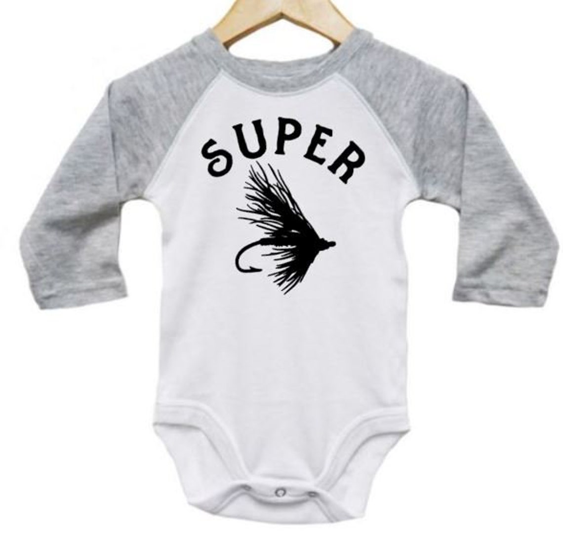 Fly Fishing Onesie Super Fly Raglan Onesie Fishing Etsy
