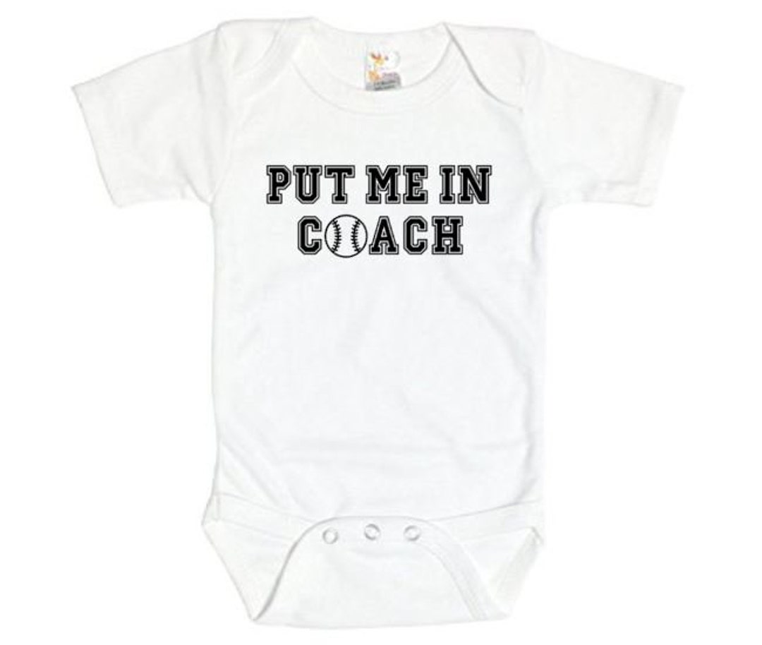Baby Baseball Outfit Put Me in Coach Baseball Onesie Etsy