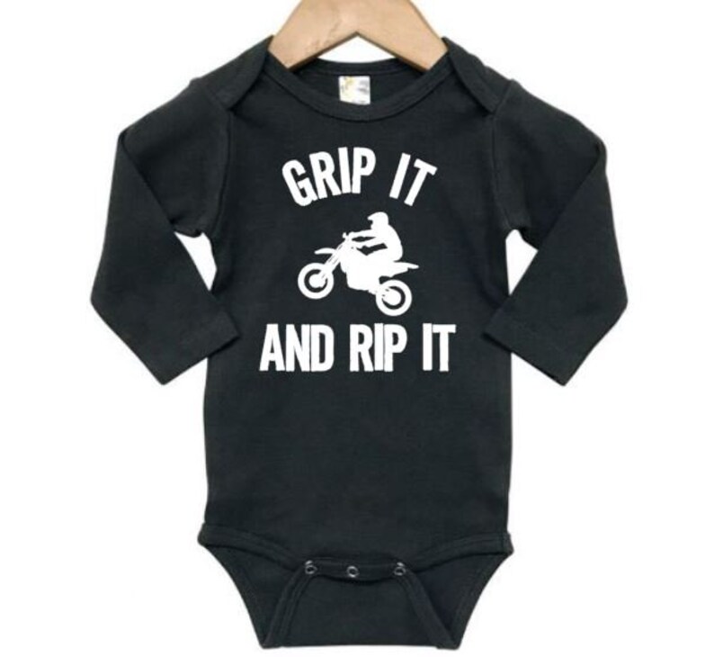 Motocross Onesie Grip It And Rip It Dirt Bike Baby Onesie Etsy