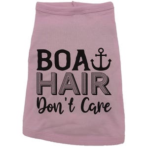 El pelo de barco no importa, camiseta divertida para perro, camiseta para perro del lago, camiseta para cachorro, lindo atuendo para perro, perro de barco, regalo para cachorro, ropa de moda para perro, pelo de barco PINK (BLACK TEXT)