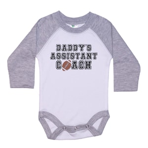 Football Coach Baby Announcement, Daddy&#39;s Assistant Coach, Football Onesie®, Baby Football Outfit, Sports Onesie®, Football Bodysuit, Unisex