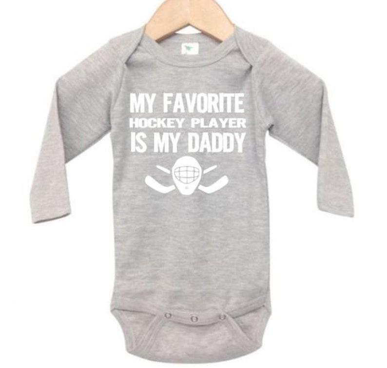 Hockey Onesie My Favorite Hockey Player is My Daddy Newborn Etsy