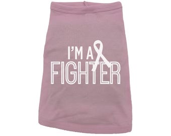 I&#39;m A Fighter, Cancer Dog Shirt, Cancer Awareness, Dog Shirt, Puppy Shirt, Cancer Puppy Shirt, Cancer Awareness T, Pet Supplies, Dog Apparel