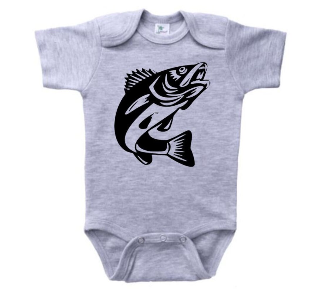 Fishing Onesie Walleye Walleye Baby Outfit Fishing Baby Etsy
