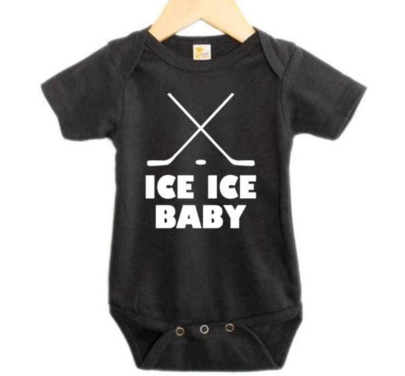 Baby Hockey Onesie Ice Ice Baby Hockey Bodysuit Newborn Etsy